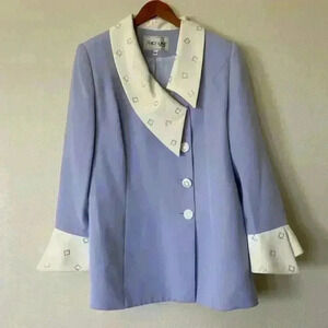 Vintage She’s Line Style 2359 New York Multicolored Blazer Jacket Size 14 Lilac